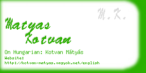 matyas kotvan business card